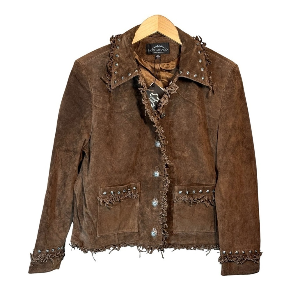 MontanaCo Western Suede Coat in Chocolate Brown NWT